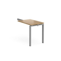 Adapt add on unit single return desk 800mm x 600mm - silver frame and oak top