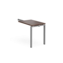 Adapt add on unit single return desk 800mm x 600mm - silver frame and walnut top