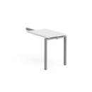 Adapt add on unit single return desk 800mm x 600mm - silver frame and white top