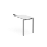 Adapt add on unit single return desk 800mm x 600mm - silver frame and white top