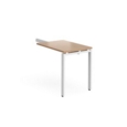 Adapt add on unit single return desk 800mm x 600mm - white frame and beech top
