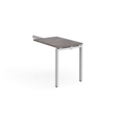 Adapt add on unit single return desk 800mm x 600mm - white frame and grey oak top