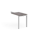 Adapt add on unit single return desk 800mm x 600mm - white frame and grey oak top