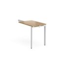 Adapt add on unit single return desk 800mm x 600mm - white frame and oak top