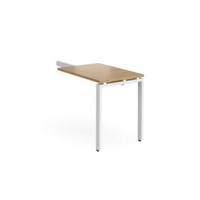 Adapt add on unit single return desk 800mm x 600mm - white frame and oak top