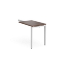 Adapt add on unit single return desk 800mm x 600mm - white frame and walnut top