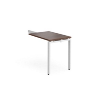 Adapt add on unit single return desk 800mm x 600mm - white frame and walnut top