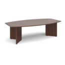 Arrow head leg radial boardroom table 2400mm x 800/1300mm - walnut