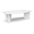 Arrow head leg radial boardroom table 2400mm x 800/1300mm - white