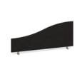 Wave desktop fabric screen 1000mm x 400mm/200mm - charcoal