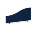 Wave desktop fabric screen 800mm x 400mm/200mm - blue