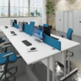 Wave desktop fabric screen 800mm x 400mm/200mm - charcoal