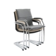 Essen stackable meeting room cantilever chair - black faux leather