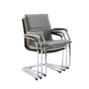Essen stackable meeting room cantilever chair - black faux leather
