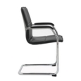 Essen stackable meeting room cantilever chair - black faux leather