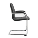 Essen stackable meeting room cantilever chair - black faux leather
