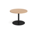 Eternal circular boardroom table 1000mm - black base and beech top