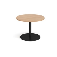 Eternal circular boardroom table 1000mm - black base and beech top
