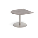 Eternal radial extension table 1000mm x 1000mm - brushed steel base and grey oak top