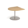 Eternal radial extension table 1000mm x 1000mm - brushed steel base and oak top