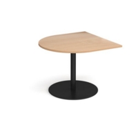 Eternal radial extension table 1000mm x 1000mm - black base and beech top