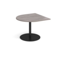 Eternal radial extension table 1000mm x 1000mm - black base and grey oak top
