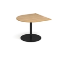 Eternal radial extension table 1000mm x 1000mm - black base and oak top