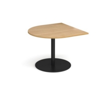 Eternal radial extension table 1000mm x 1000mm - black base and oak top