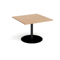 Eternal square extension table 1000mm x 1000mm - black base and beech top