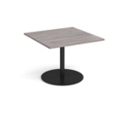 Eternal square extension table 1000mm x 1000mm - black base and grey oak top
