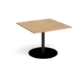 Eternal square extension table 1000mm x 1000mm - black base and oak top