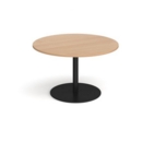 Eternal circular boardroom table 1200mm - black base and beech top