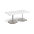 Eternal rectangular boardroom table 1800mm x 1000mm - brushed steel base and white top