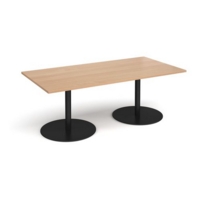 Eternal rectangular boardroom table 2000mm x 1000mm - black base and beech top