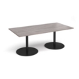 Eternal rectangular boardroom table 2000mm x 1000mm - black base and grey oak top