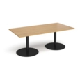 Eternal rectangular boardroom table 2000mm x 1000mm - black base and oak top