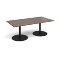 Eternal rectangular boardroom table 2000mm x 1000mm - black base and walnut top