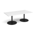 Eternal rectangular boardroom table 2000mm x 1000mm - black base and white top