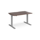 Elev8 Mono straight sit-stand desk 1200mm x 800mm - silver frame and walnut top