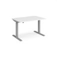 Elev8 Mono straight sit-stand desk 1200mm x 800mm - silver frame and white top