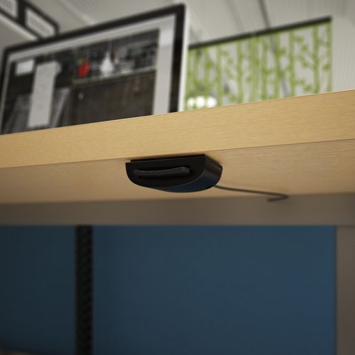 Elev8 Mono straight sit-stand desk 1200mm x 800mm - silver frame and white top