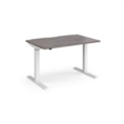 Elev8 Mono straight sit-stand desk 1200mm x 800mm - white frame and grey oak top