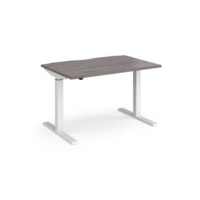 Elev8 Mono straight sit-stand desk 1200mm x 800mm - white frame and grey oak top