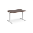 Elev8 Mono straight sit-stand desk 1200mm x 800mm - white frame and walnut top