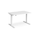 Elev8 Mono straight sit-stand desk 1200mm x 800mm - white frame and white top