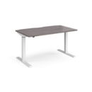 Elev8 Mono straight sit-stand desk 1400mm x 800mm - white frame and grey oak top