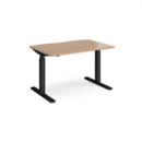 Elev8 Touch straight sit-stand desk 1200mm x 800mm - black frame and beech top