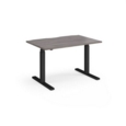 Elev8 Touch straight sit-stand desk 1200mm x 800mm - black frame and grey oak top