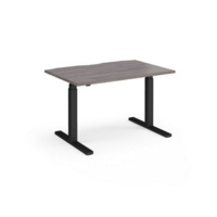 Elev8 Touch straight sit-stand desk 1200mm x 800mm - black frame and grey oak top