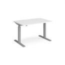 Elev8 Touch straight sit-stand desk 1200mm x 800mm - silver frame and white top